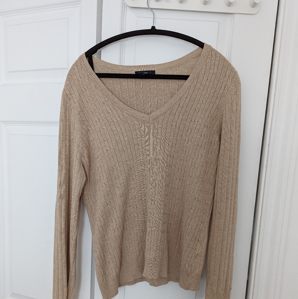 tan sweater from tommy Hilfiger
